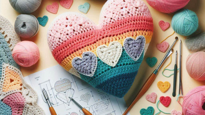 How to Crochet a Heart Pillow 2 - bedcomfort.pro