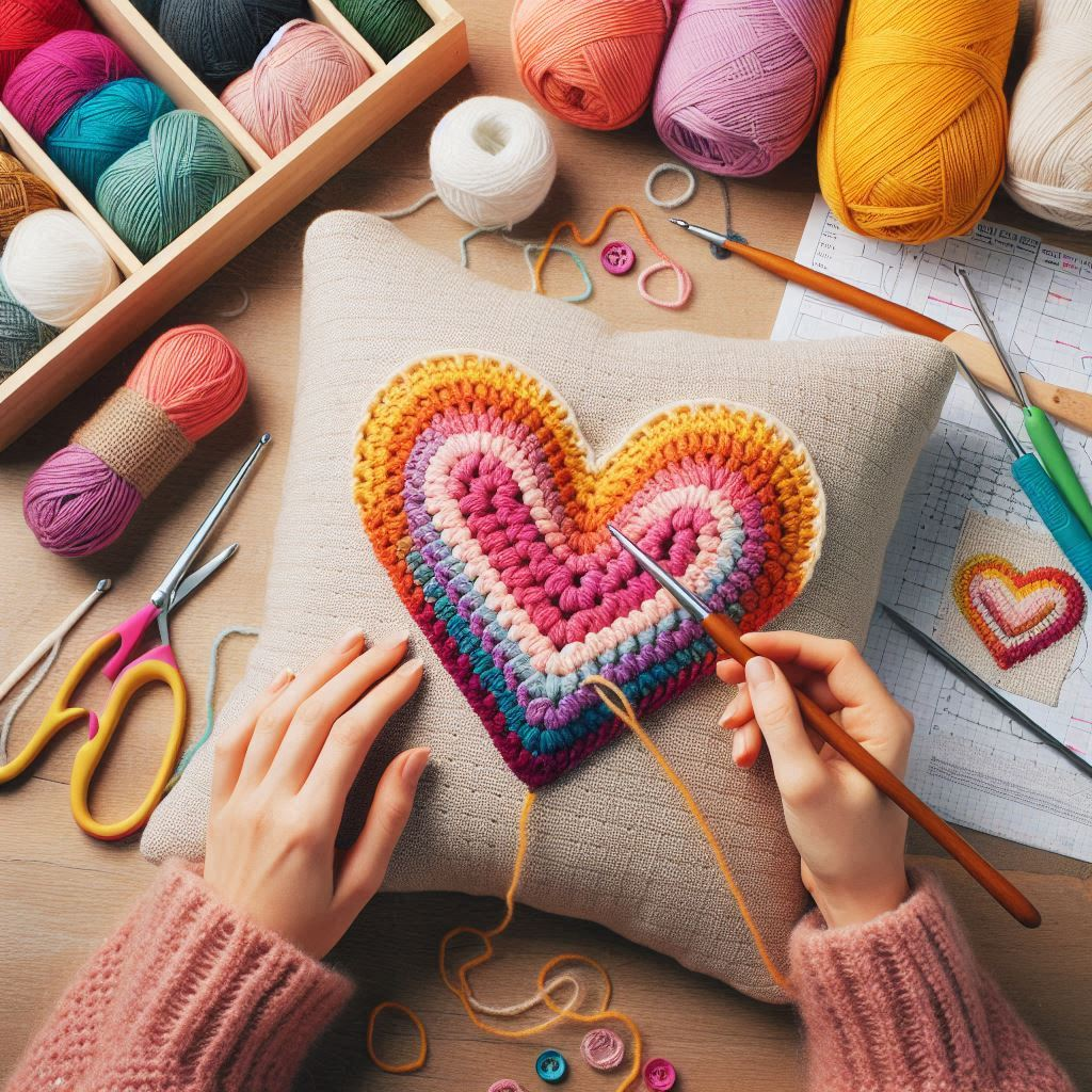 How to Crochet a Heart Pillow 4 - bedcomfort.pro